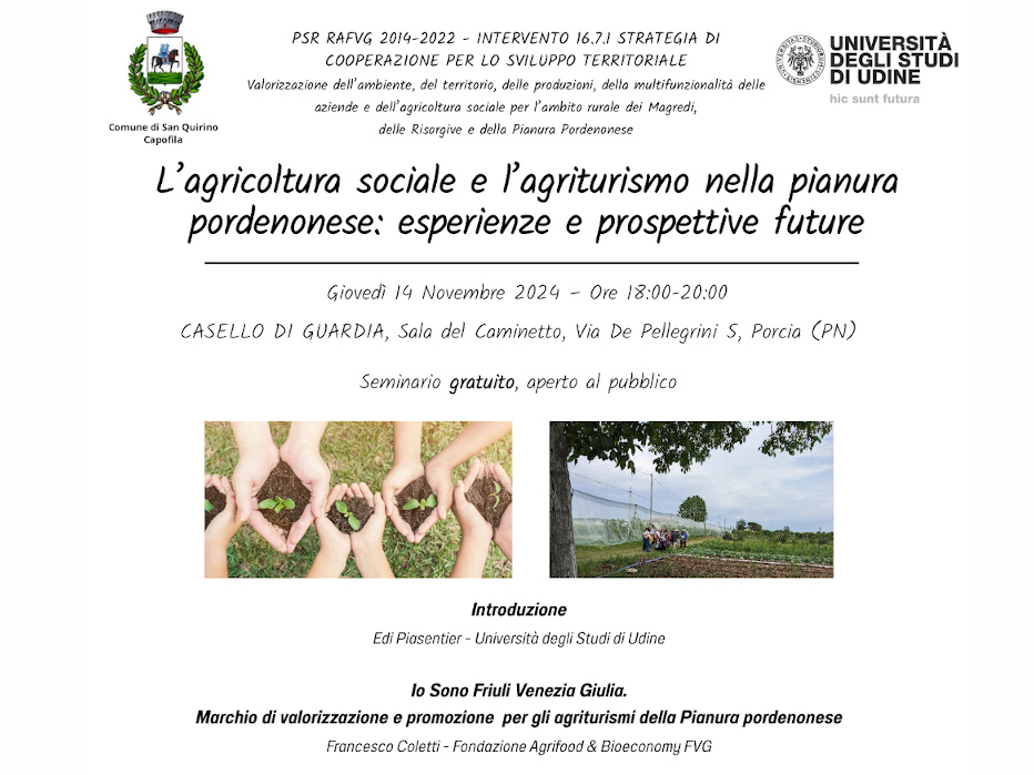 L’agricoltura sociale e l’agriturismo nella pianura pordenonese